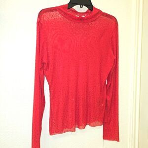 NWT AFRM Red Rhinestone Shirt L